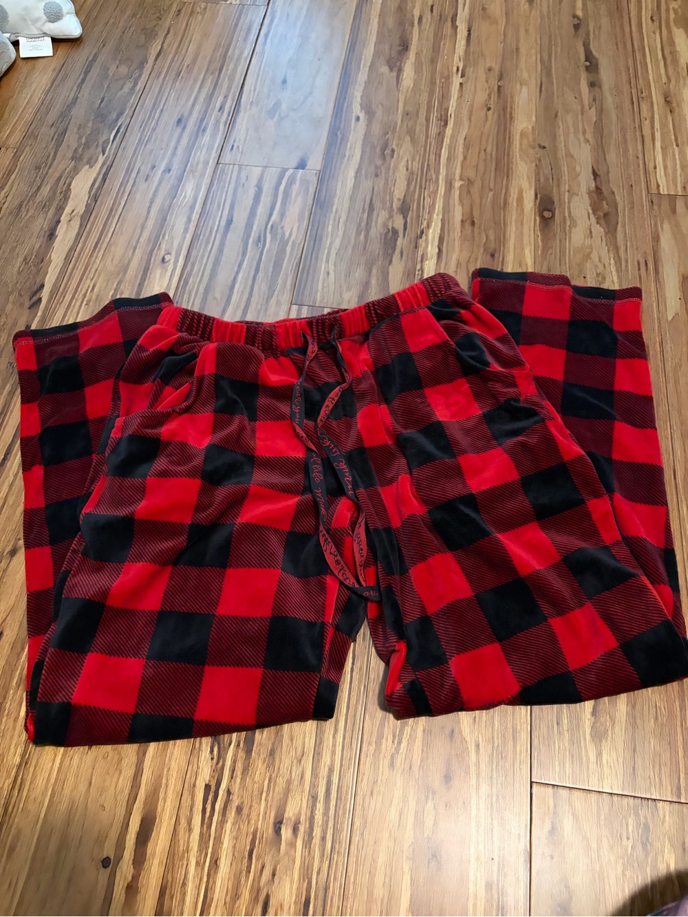 Red and Black Buffalo Plaid Fleece Lounge Pants